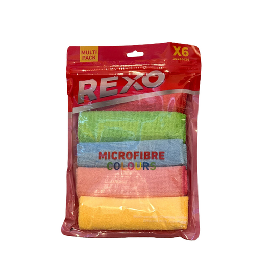 Microfibre Cleaning Cloth | Pack of 6 | Multicolor | Case: 12 bags