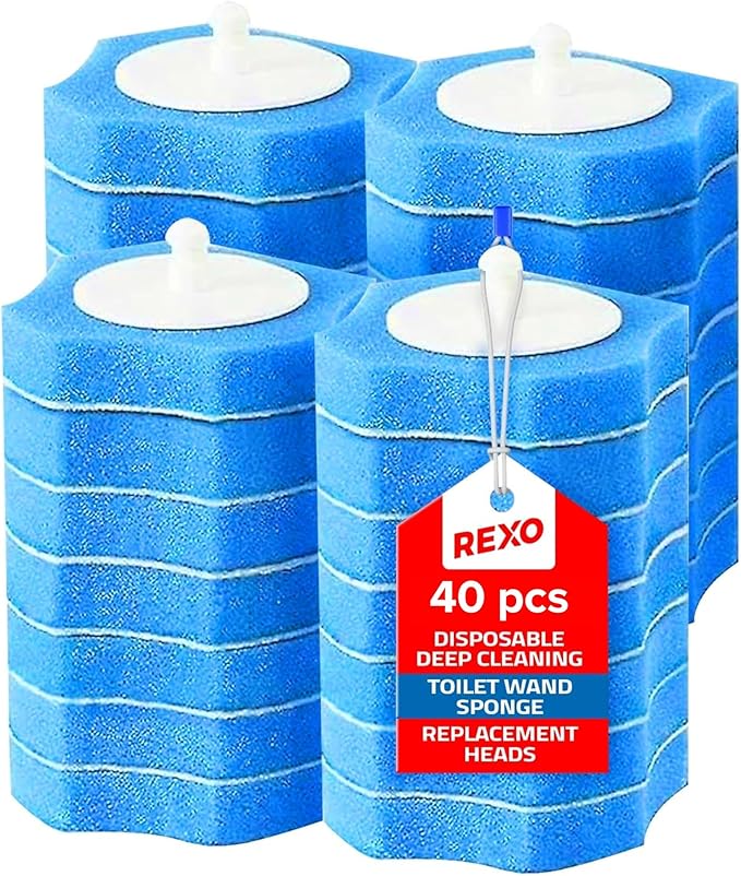 40 PCS Disposable Toilet Brush Replacement Heads | Case: 20 boxes