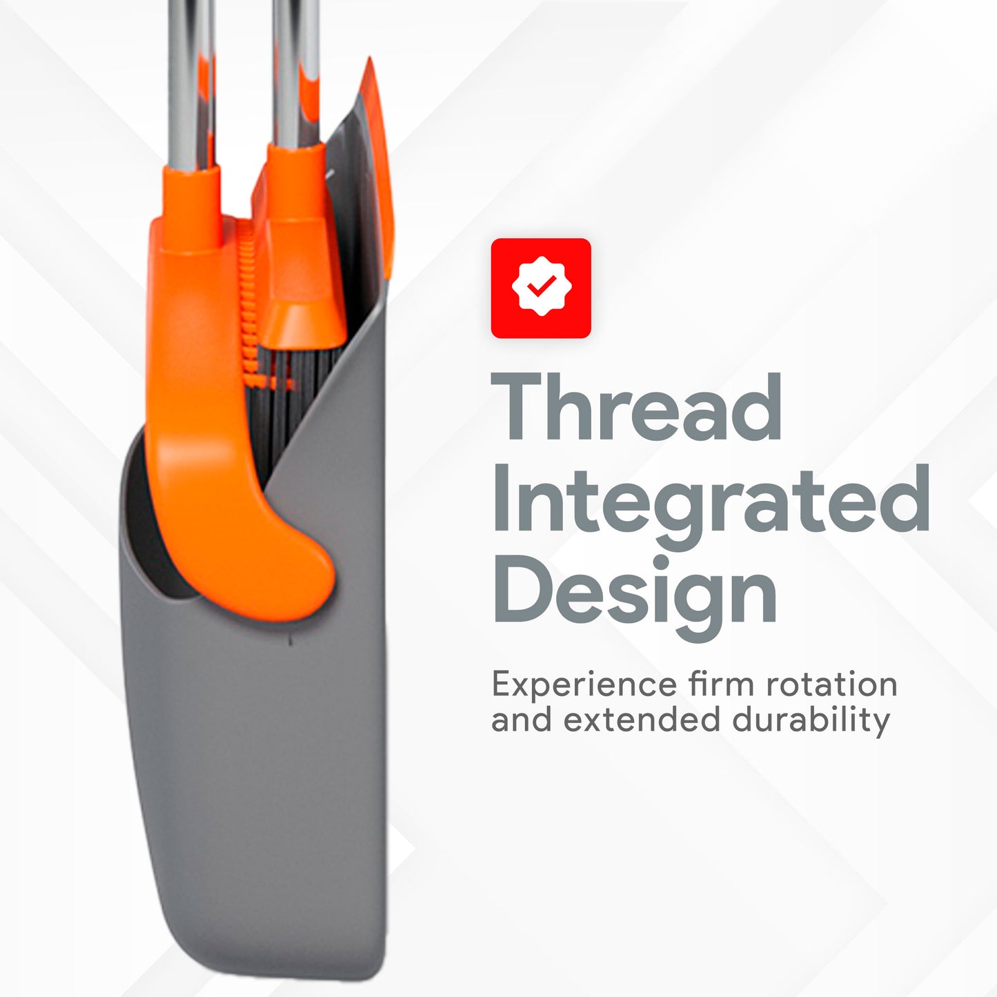 Broom and Dustpan Set | 55" Long Handle | Colour: Orange & Grey | Case: 12 units